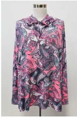 Dear Scarlett - Hot Pink Paisley Hoodie