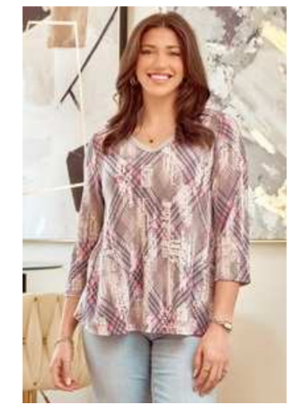 Dear Scarlett - Plaid Long Sleeve Top