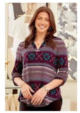 Dear Scarlett - Lizzy Purple and Teal Fairlisle