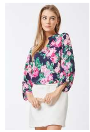 Dear Scarlett - Lizzy Navy with Pink Floral