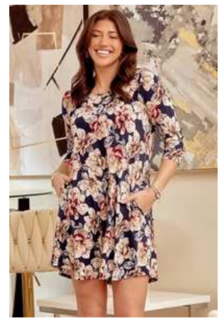 Dear Scarlett - Navy & Taupe Dress