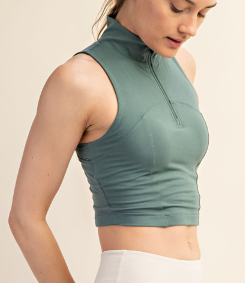 Rae Mode - BUTTER CROPPED HALF ZIP TOP