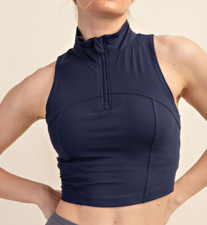 Rae Mode - BUTTER CROPPED HALF ZIP TOP