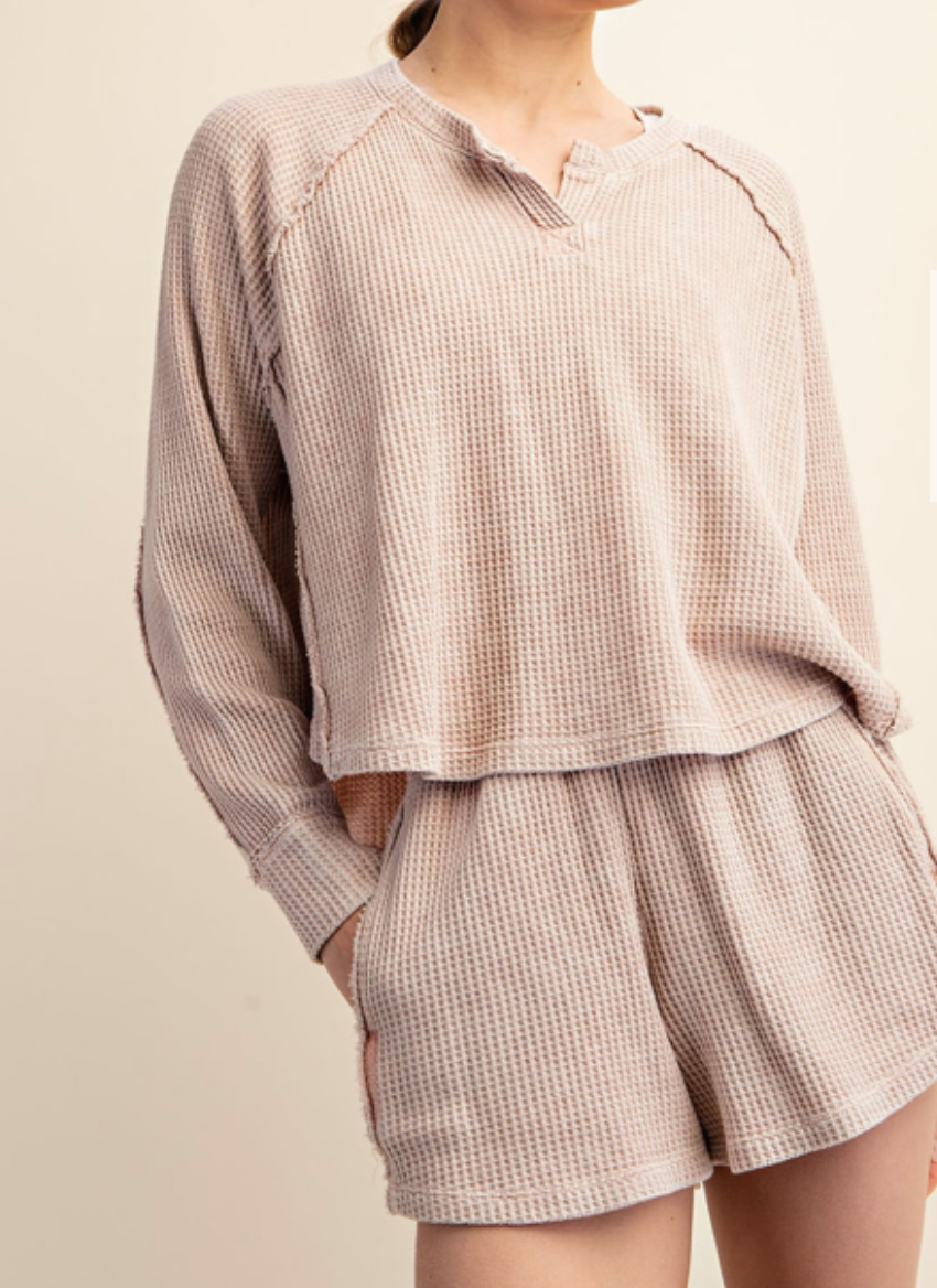 Rae Mode - MINERAL WASHED WAFFLE SHORT SET