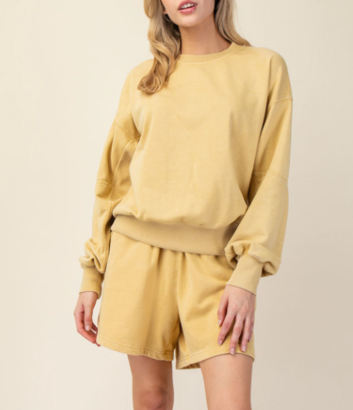 Rae Mode - MINERAL WASHED FRENCH TERRY SHORT SET