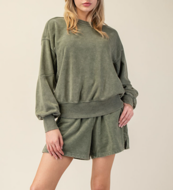 Rae Mode - MINERAL WASHED FRENCH TERRY SHORT SET