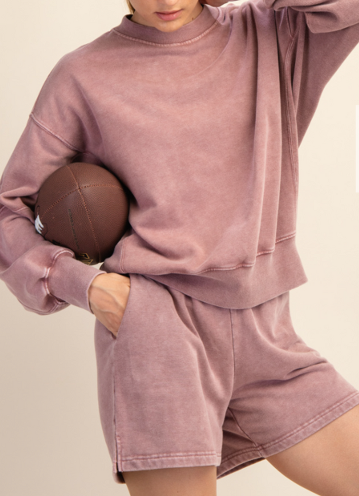 Rae Mode - MINERAL WASHED FRENCH TERRY SHORT SET