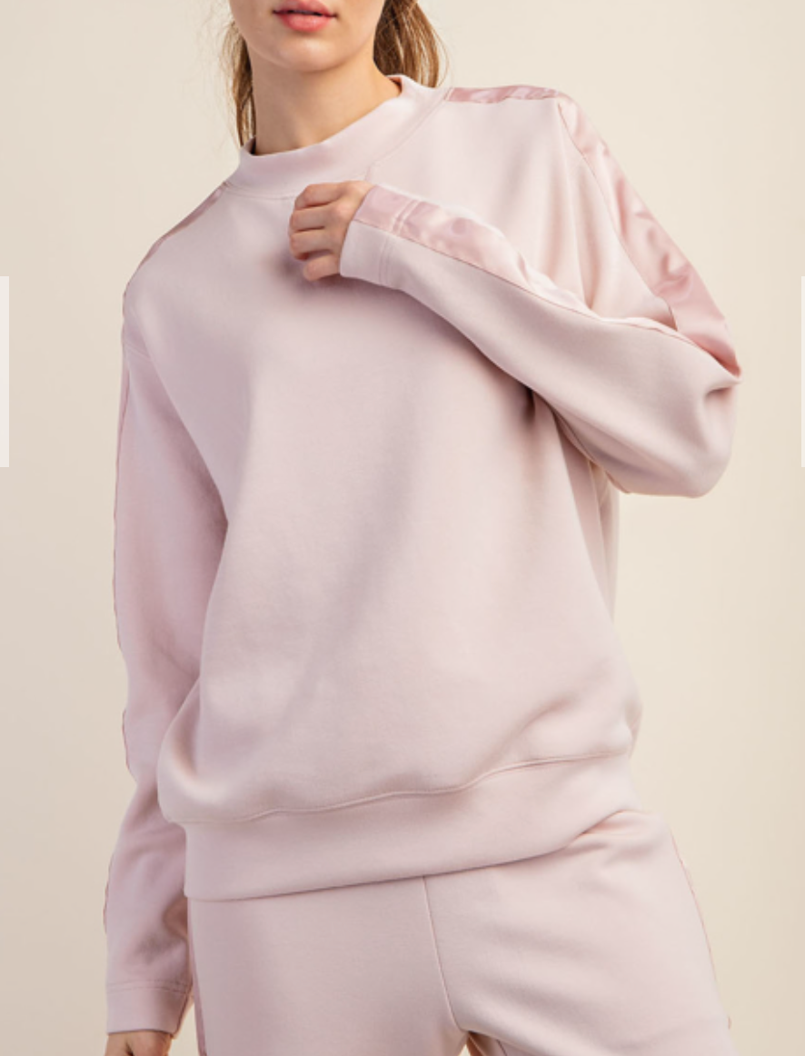 Rae Mode - MODAL POLY SPAN TOP WITH SATIN SIDE DETAIL