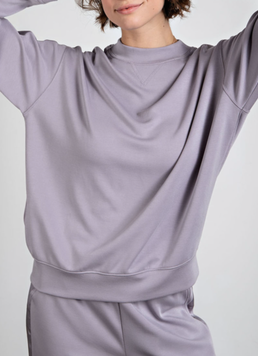 Rae Mode - MODAL POLY SPAN TOP WITH SATIN SIDE DETAIL