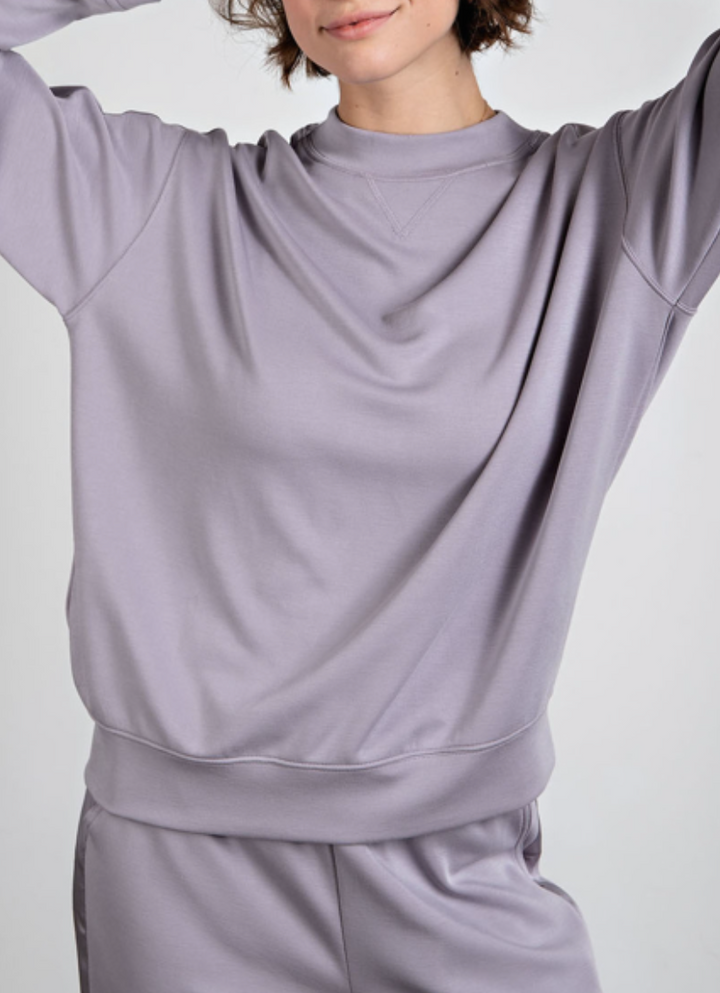 Rae Mode - MODAL POLY SPAN TOP WITH SATIN SIDE DETAIL