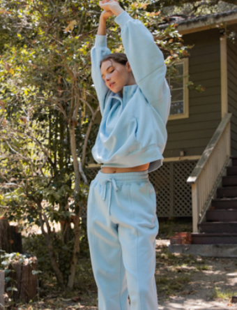 Rae Mode - French Terry Fleece Quarter Zip Top