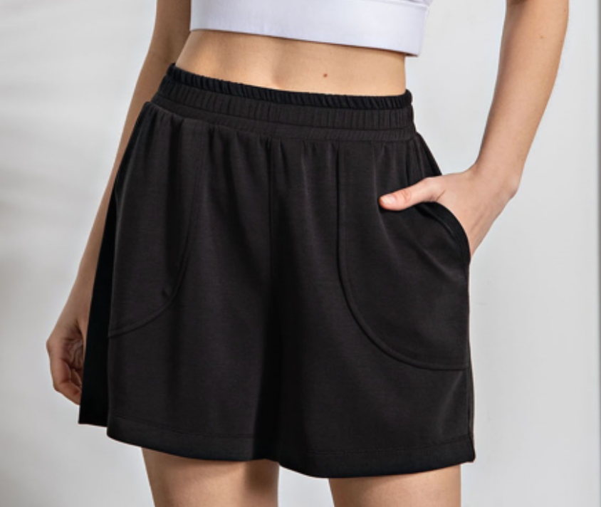 Rae Mode - BLACK MODAL POLY SPAN SHORTS