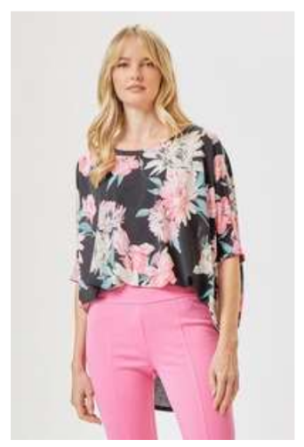 Dear Scarlett - Essential Top Black Floral