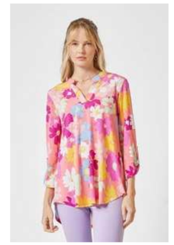 Dear Scarlett - Lizzy Top Big Pink Floral