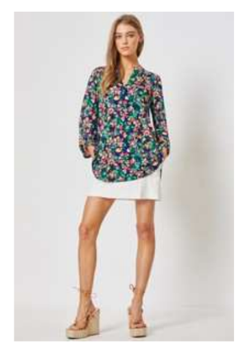 Dear Scarlett - Lizzy Top Black Floral