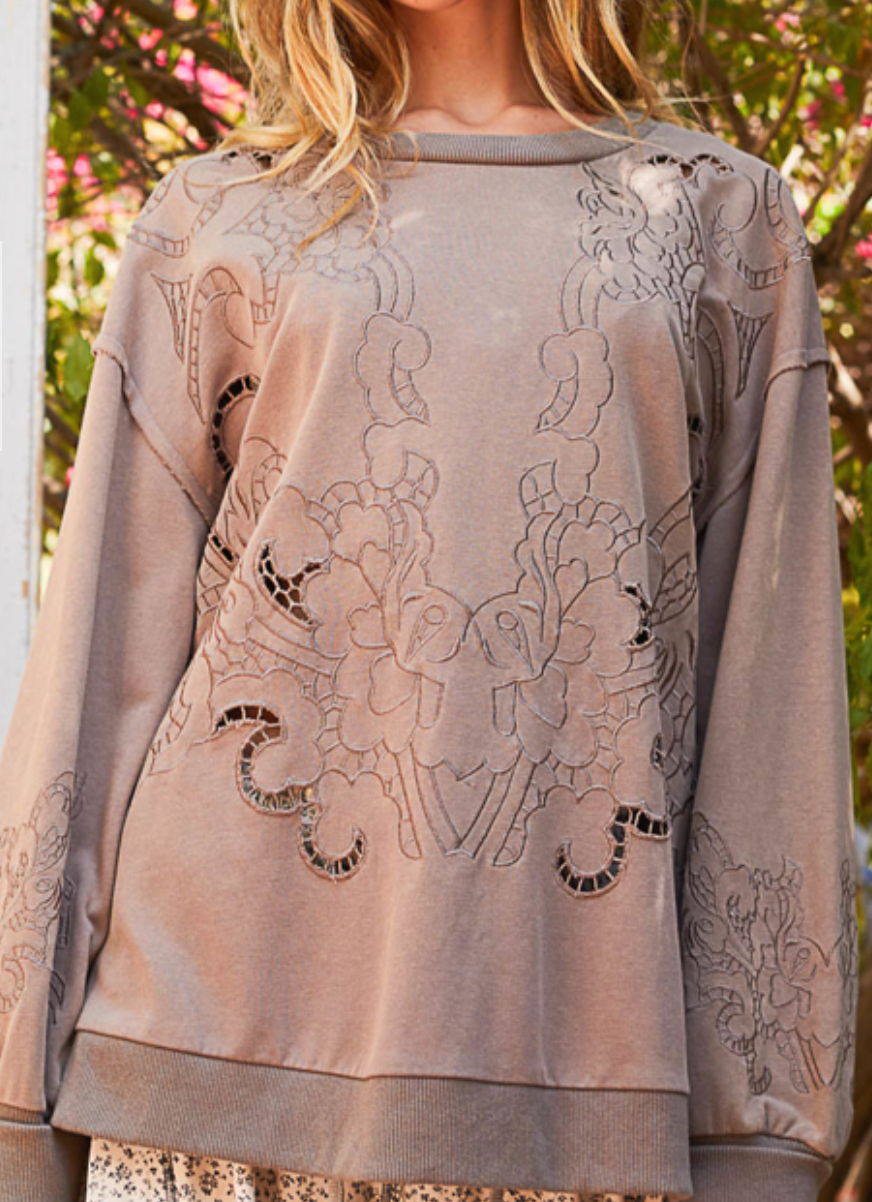 POL - Grey Designed Sweatshirt
