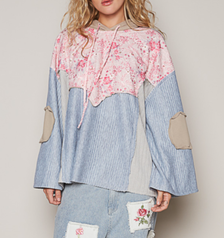POL - Pink Floral Hoodie