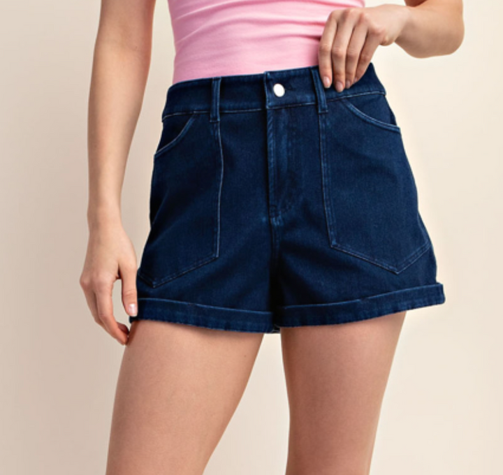 Rae Mode - COTTON STRETCH DENIM SHORTS