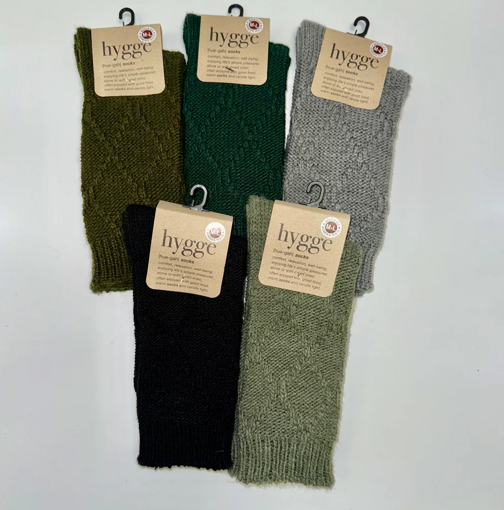 Hygge Diamond Pattern Alpaca Socks M/L