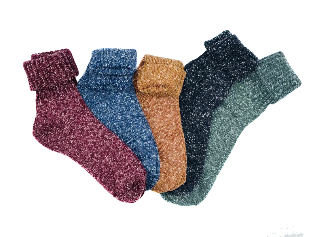 Cotton Neps Bootie Cuff Socks (2 Pack) S/M