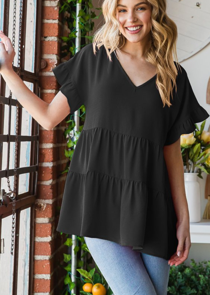 Heimish - V Neck Tiered Top