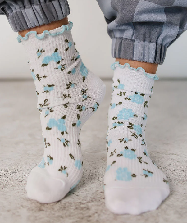 Ampersand - Cutie Crew Socks - Blue Floral