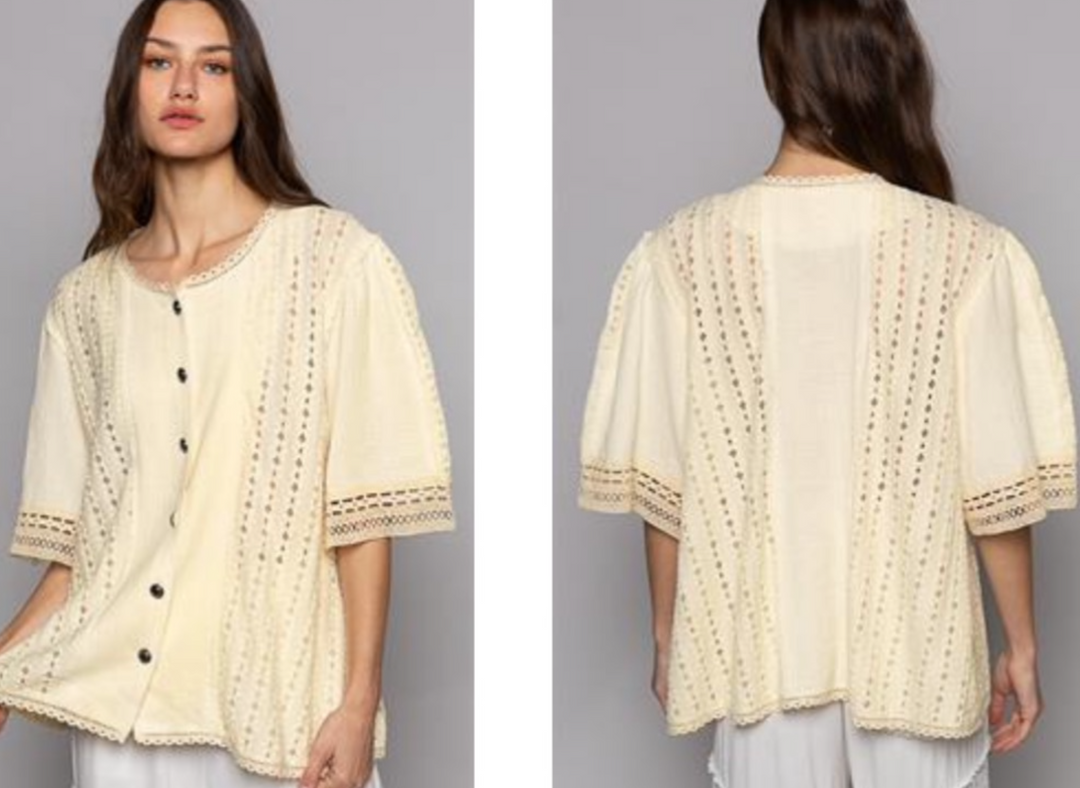 POL - Ivory Eyelet Top
