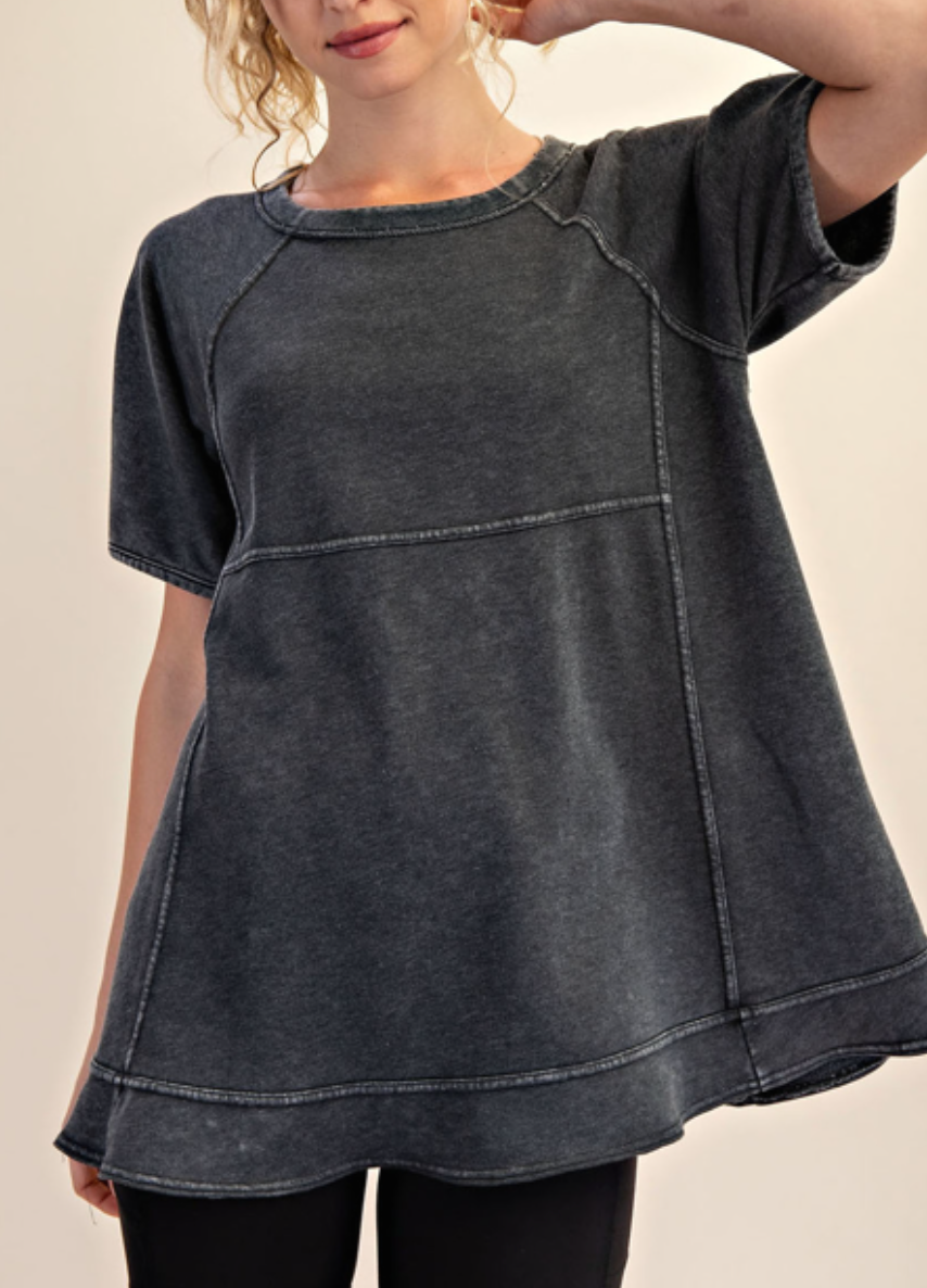 Rae Mode - MINERAL WASHED OVERSIZED SHORT SLEEVE TUNIC