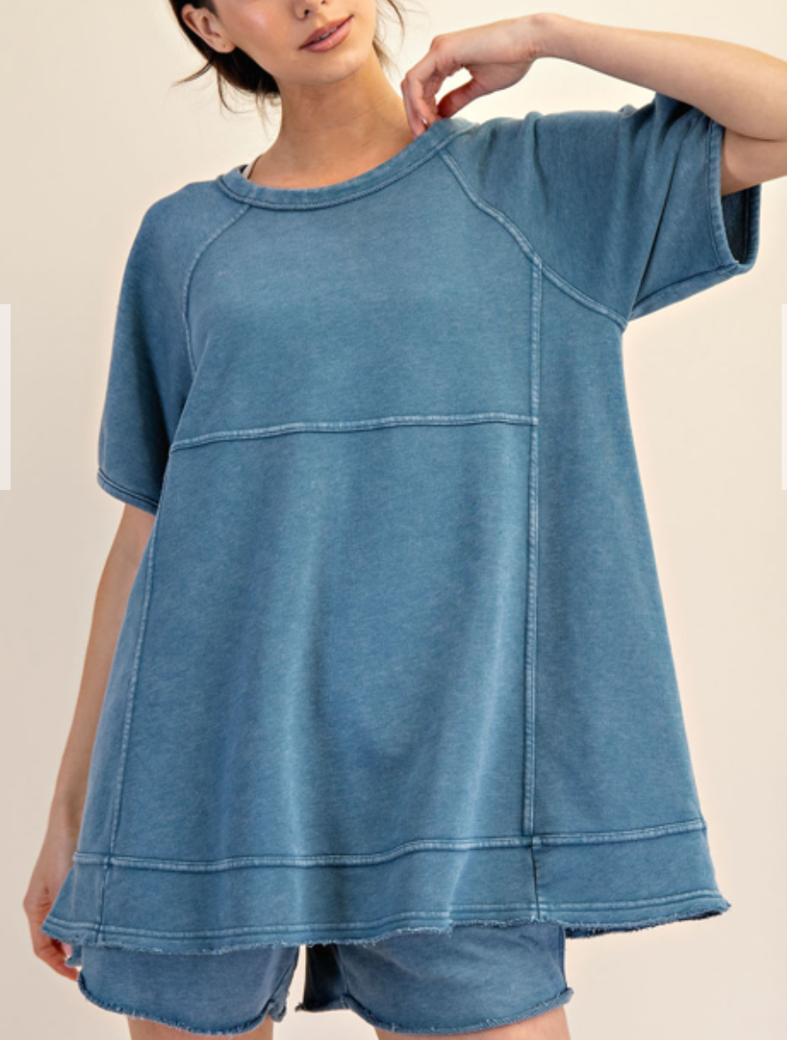 Rae Mode - MINERAL WASHED OVERSIZED SHORT SLEEVE TUNIC