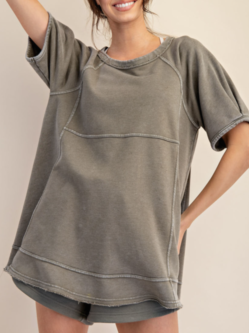 Rae Mode - MINERAL WASHED OVERSIZED SHORT SLEEVE TUNIC