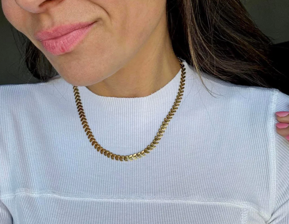 Water Resistant Leaf Necklace