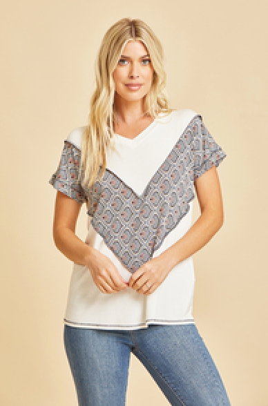 Sew in Love - Chevron Leopard Top