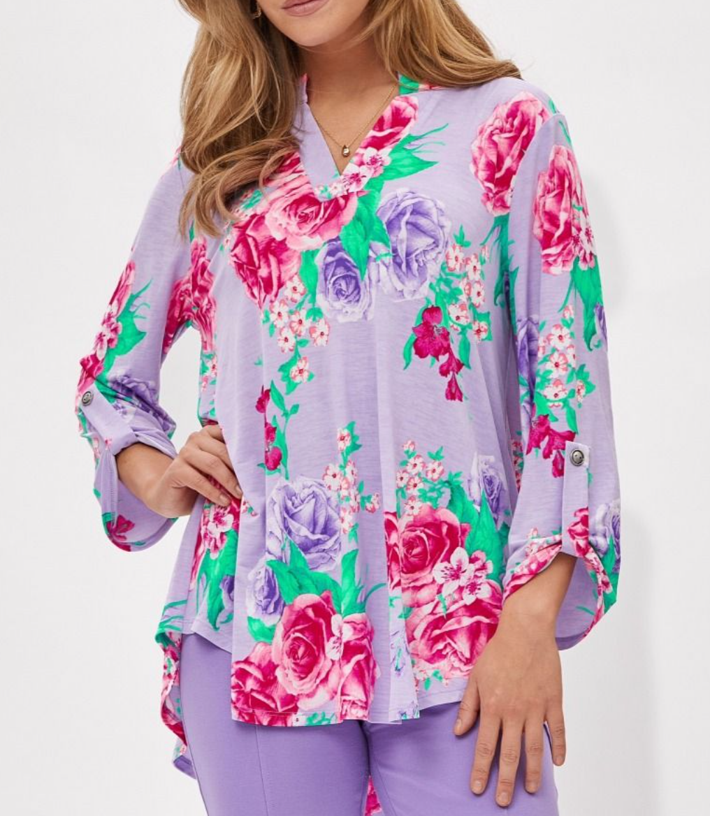 Dear Scarlett - Lizzy Top Lilac Floral