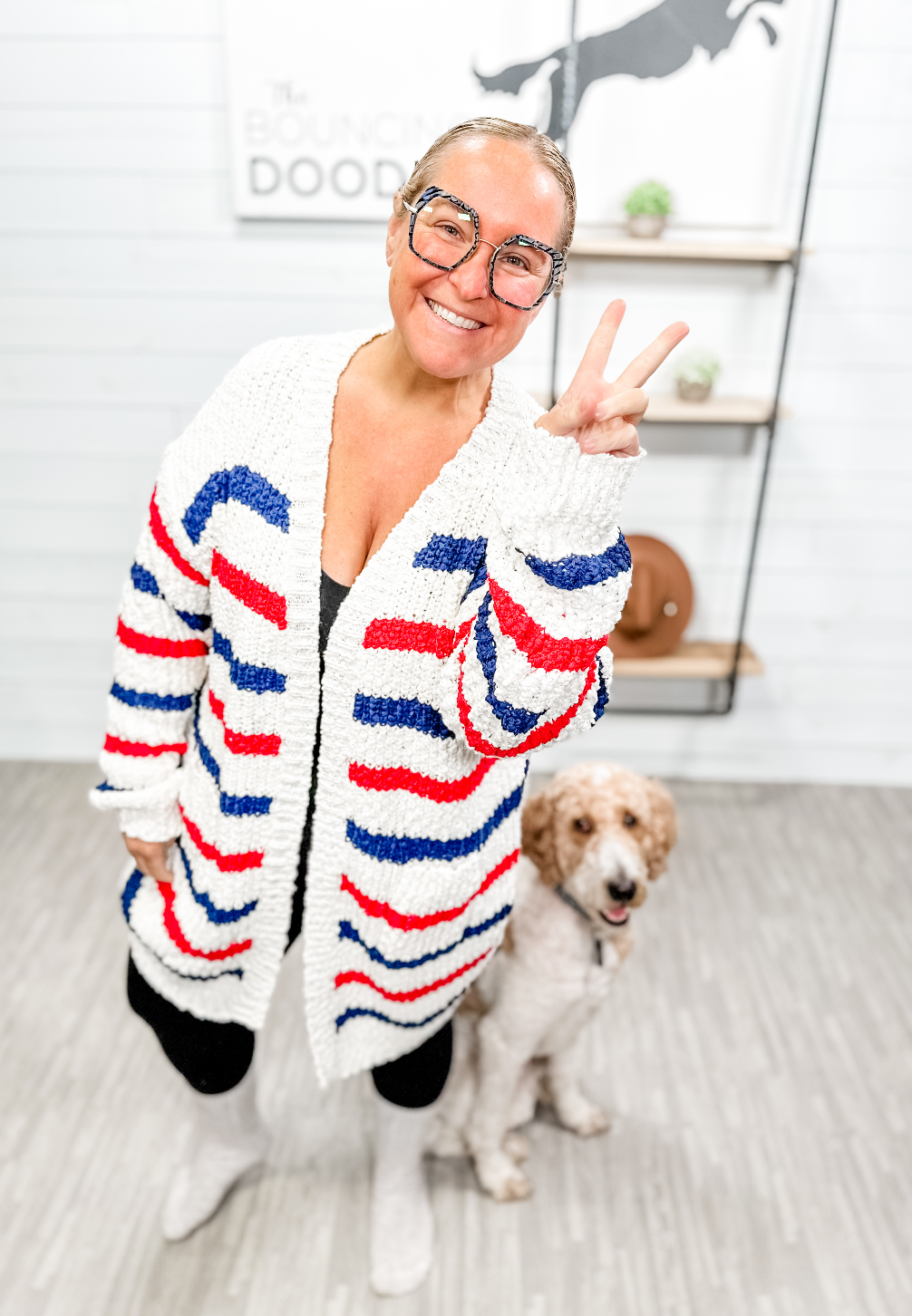 Michelle Mae - Stripe Cardigan - Red White and Blue!