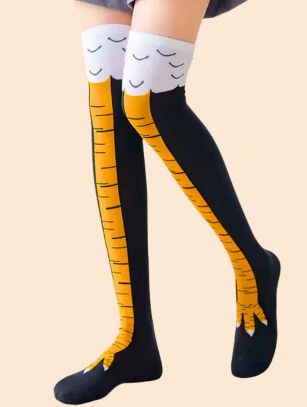 Bamboo Fun Socks - Knee High Chicken