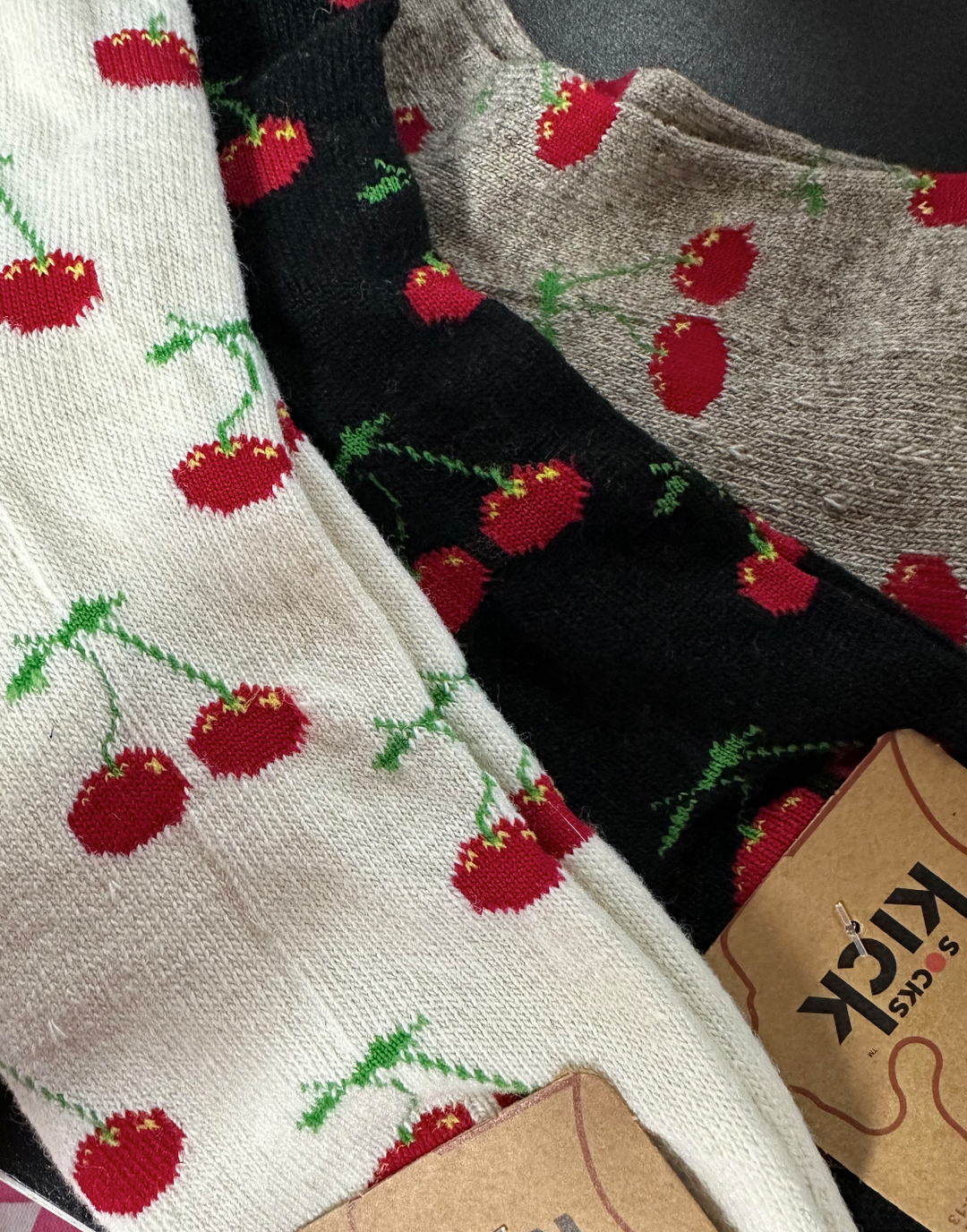 Wool Cherry Socks - Men
