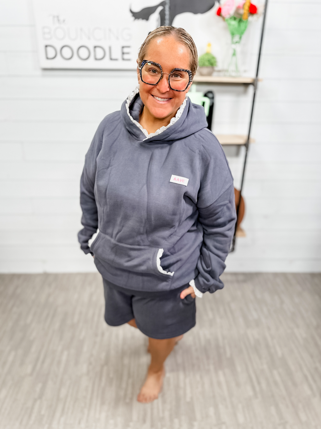 Ampersand - Comfort Zone Hoodie - Charcoal Lace