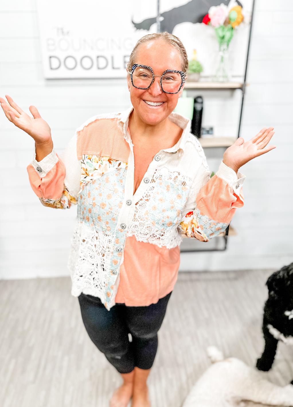 POL - Floral and Lace Summer Shacket