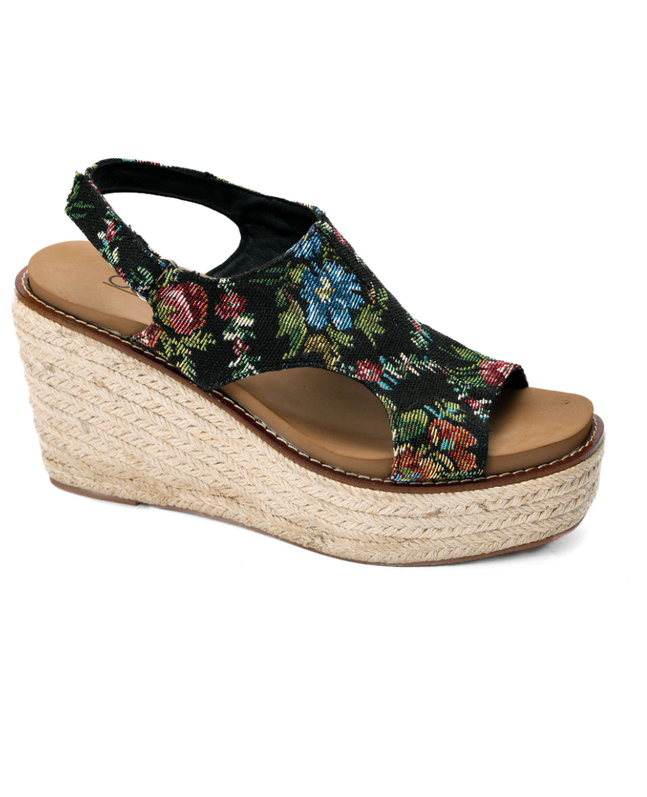 Corky's - Freddie Black Floral Wedge