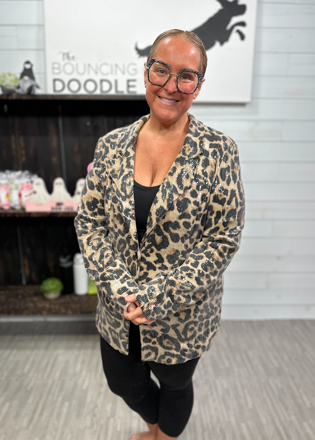 Bibi - Sequin Leopard Blazer