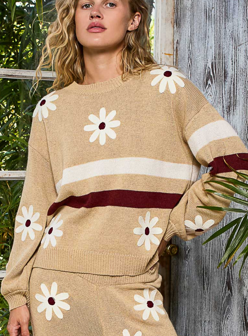 POL - Floral Knit Top