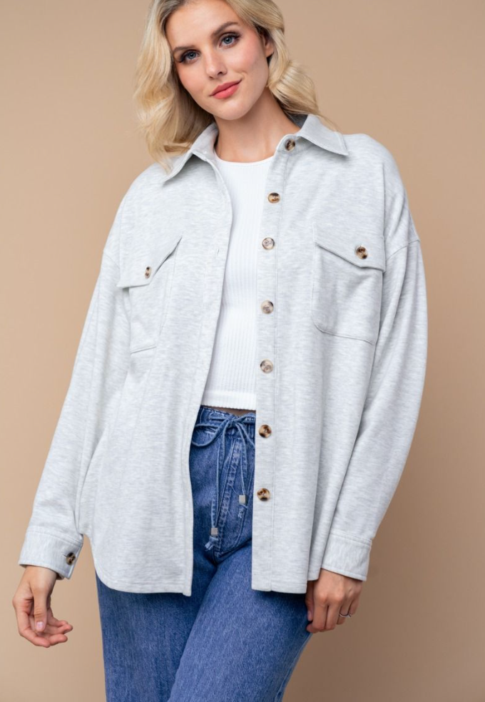 White Birch - Fleece Shacket