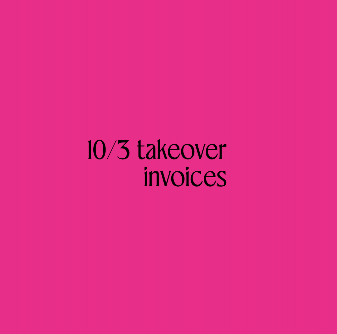 10/3 Takeover Invoices
