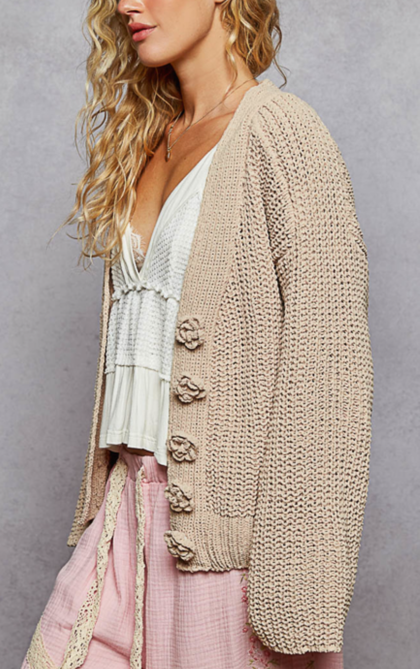 POL Live Box Oct - Rose Button Cardigan