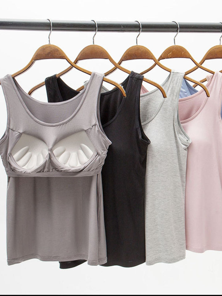 The Bouncing Doodle Full Size Wide Strap Modal Tank with Bra