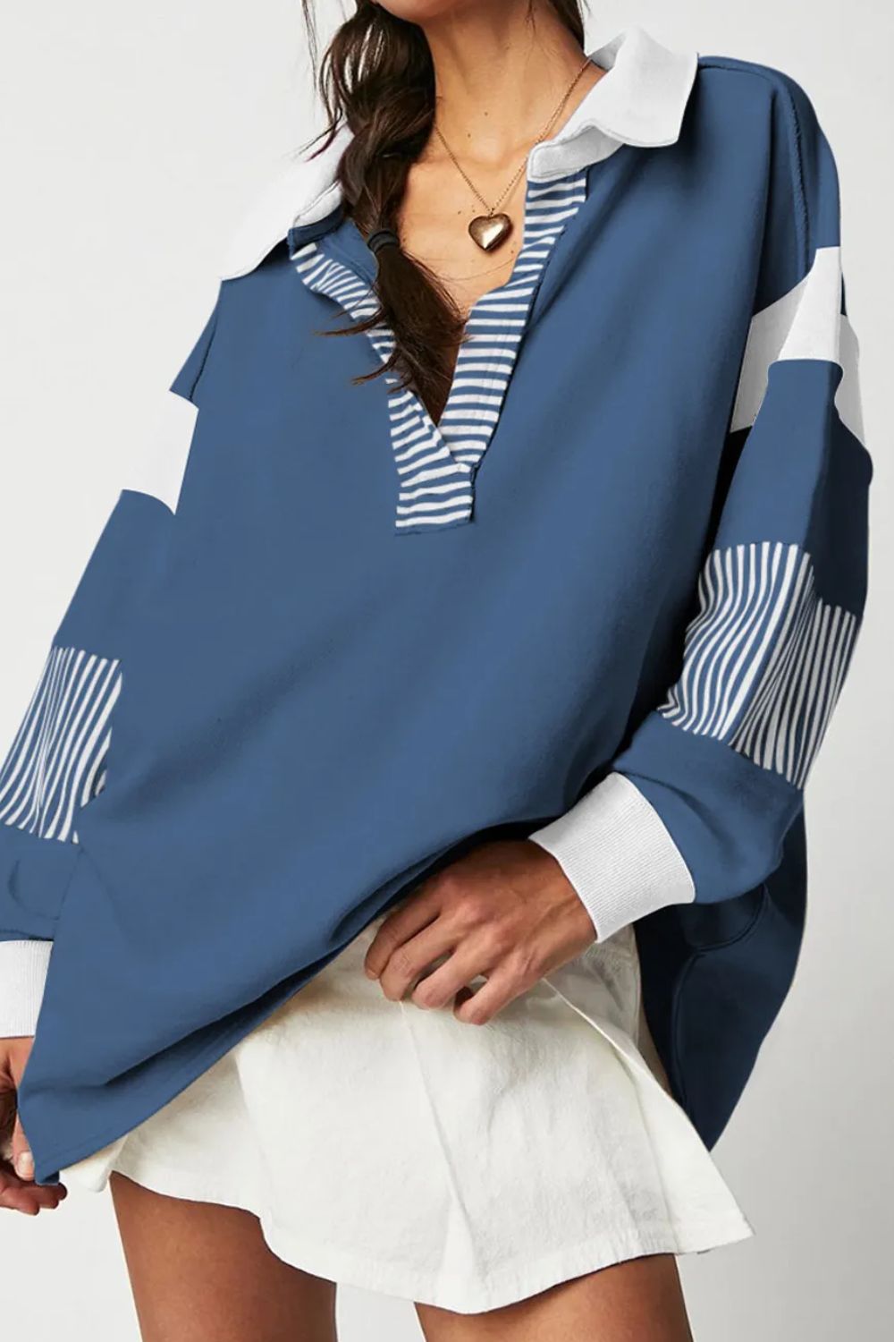The Bouncing Doodle Collared Neck Long Sleeve Sweatshirt