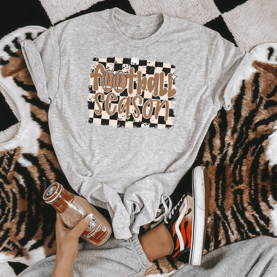 Football Season Checkerboard Graphic Tee