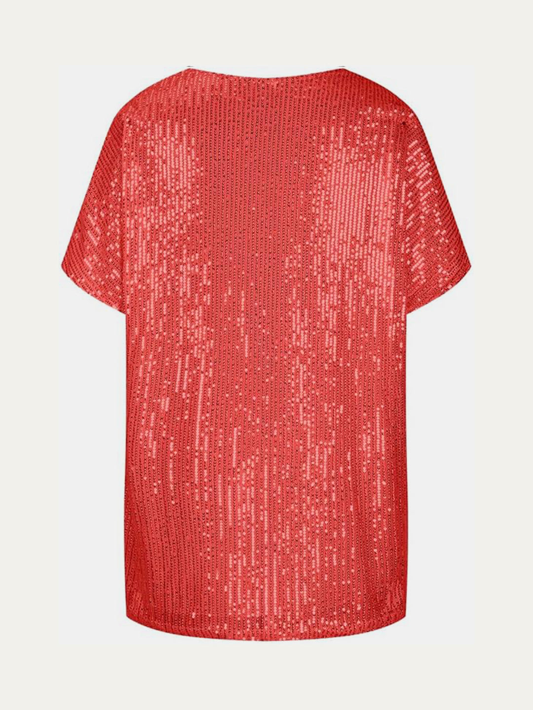 Bouncing Doodle Sequin V-Neck Short Sleeve Top