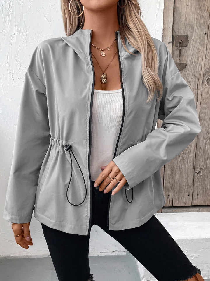 The Bouncing Doodle Drawstring Zip Up Hooded Jacket