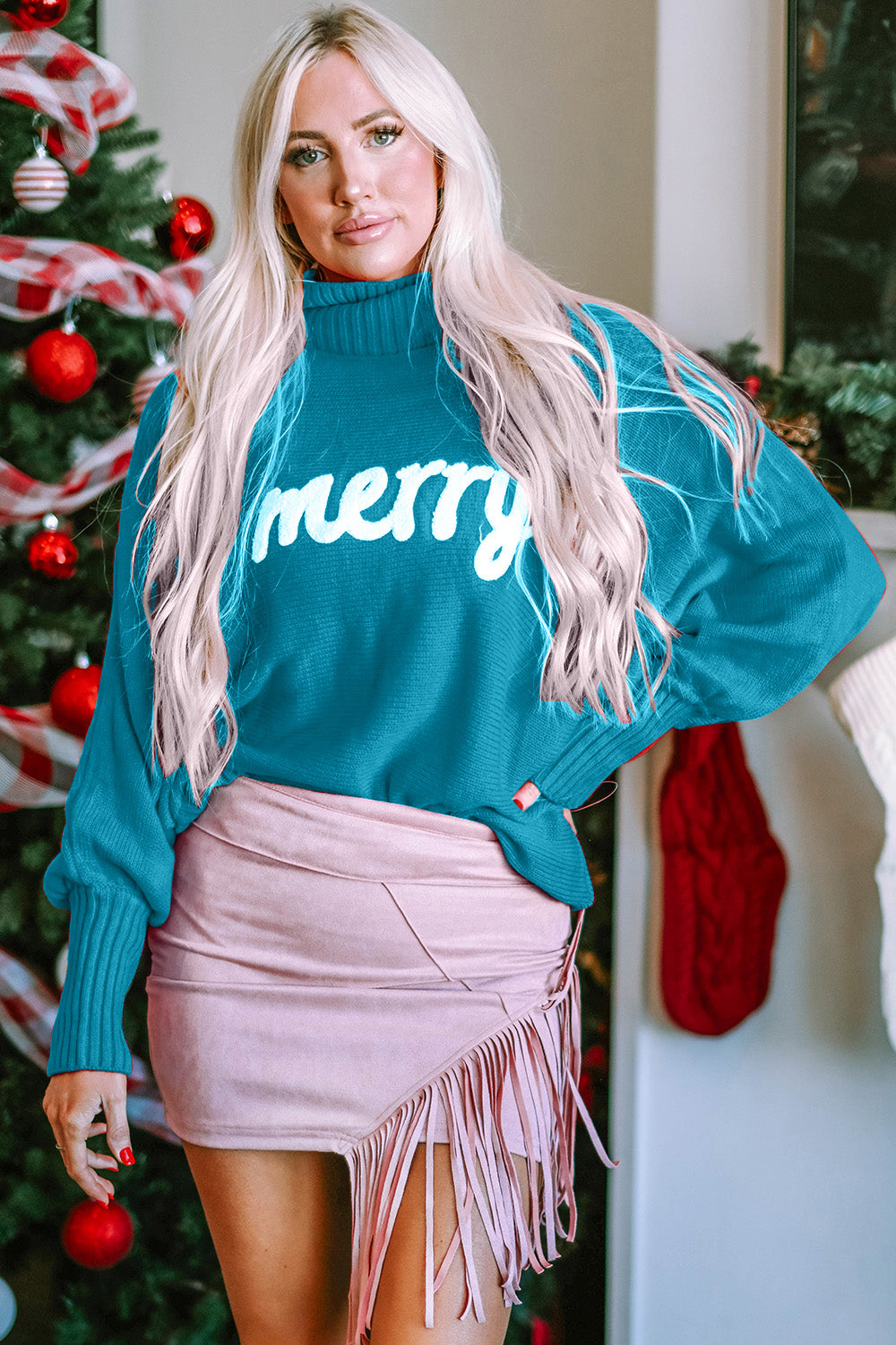 The Bouncing Doodle Merry Christmas Turtleneck Sweater